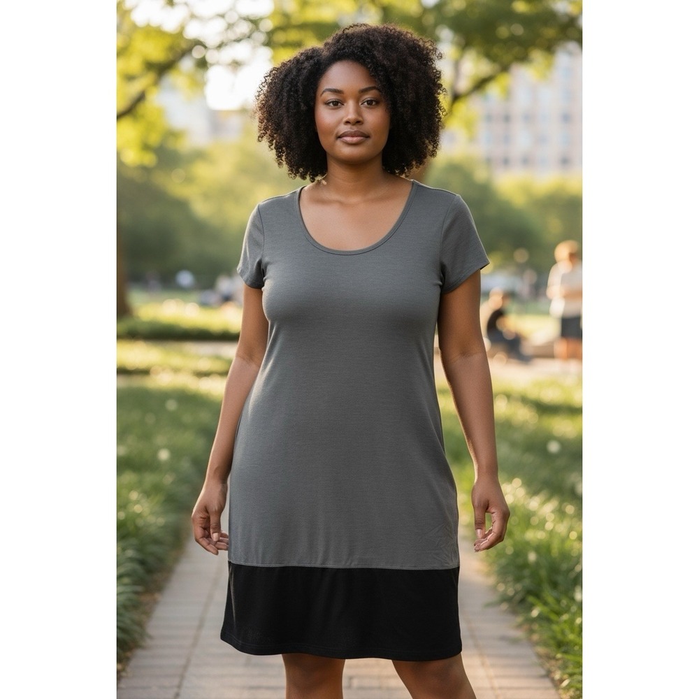 Athleta Women's Merino Wool Blend Dress Gray Black Size Medium